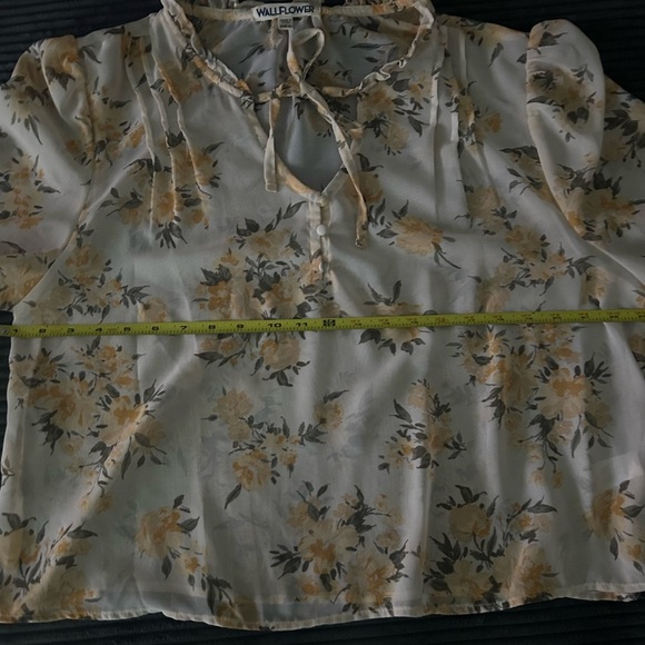 Wallflower Women's Elodie Long Sleeve V-Neck Chiffon Top size XL - Picture 5 of 6